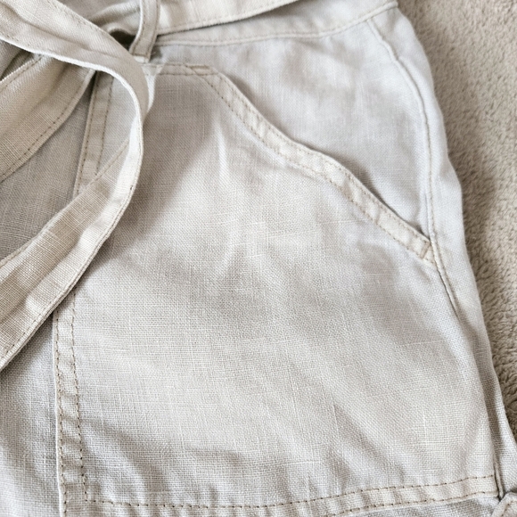 Sanctuary Women's 100% Linen Tie-Waist Shorts Beige Size 27 - Picture 3 of 14